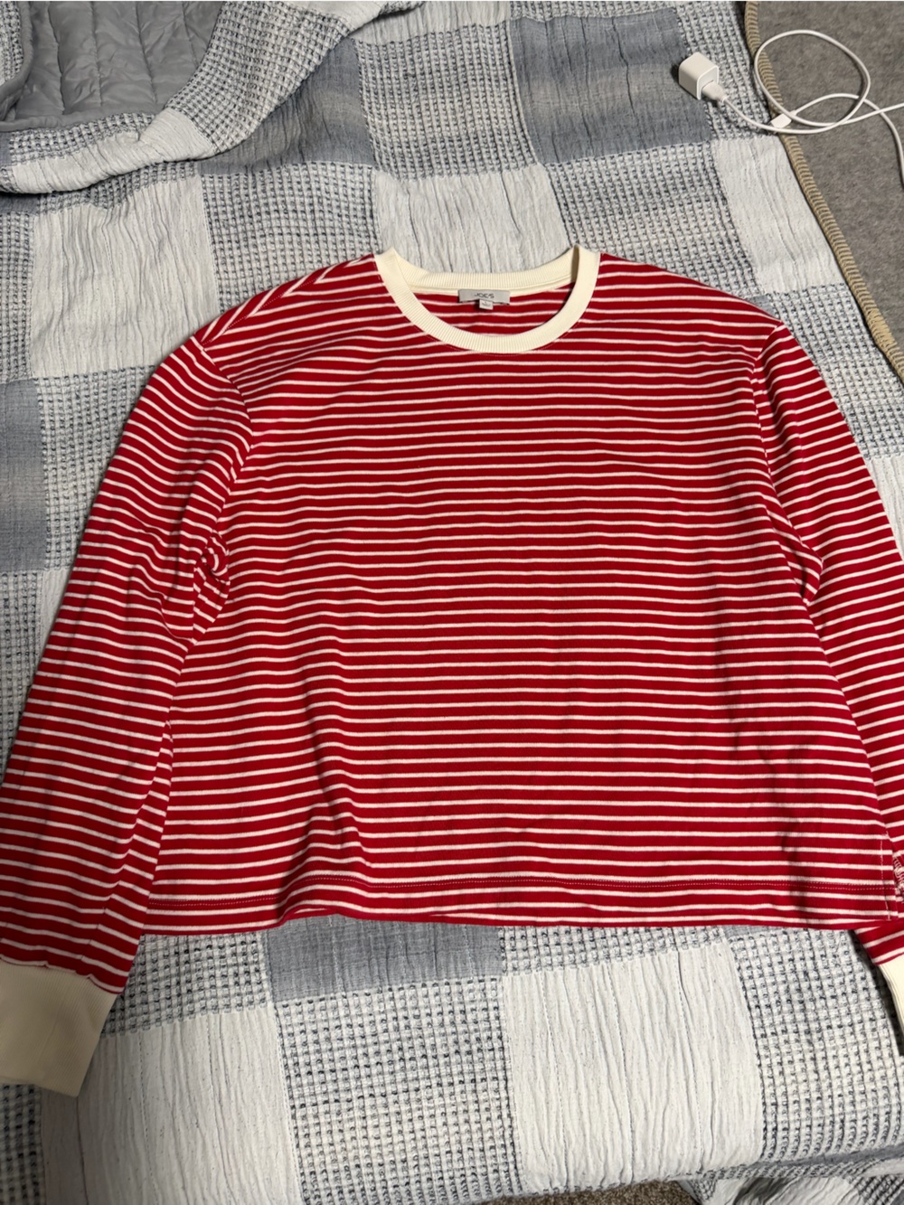 Joe’s Jeans Red & White Striped Long Sleeve Tee